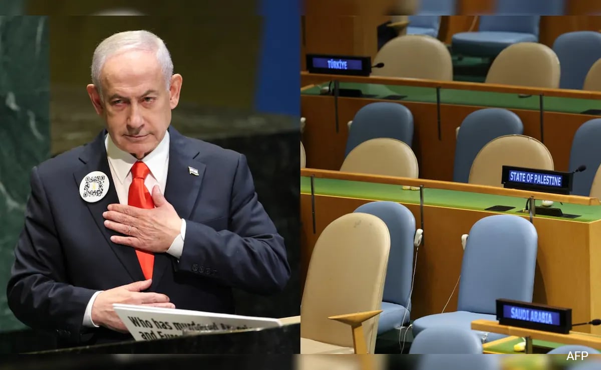 Netanyahu Addresses Empty Chairs As UN Delegates Walk Out In Protest