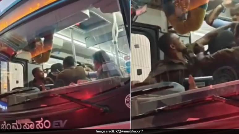 Bengaluru Bus Brawl: Driver And Woman Passenger Trade Slaps, Video Goes Viral Bengaluru Bus Brawl: Driver And Woman Passenger Trade Slaps, Video Goes Viral