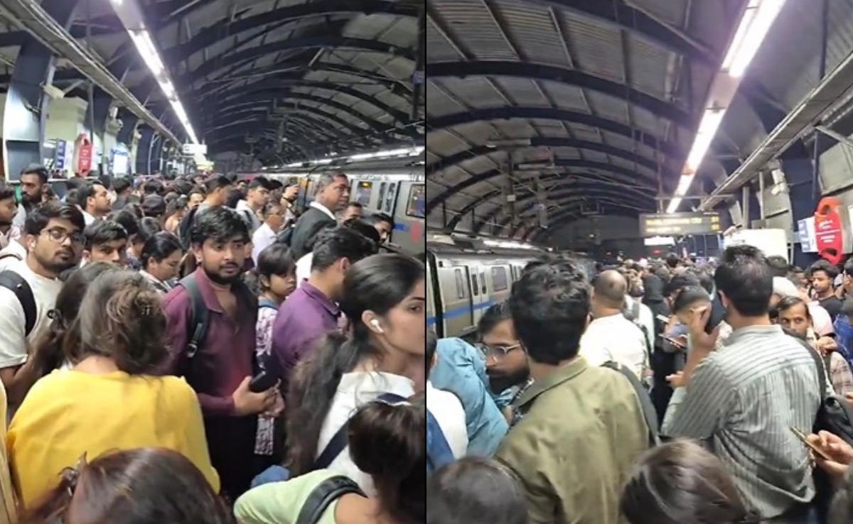 मंडी हाउस से नोएडा जाने वाली मेट्रो में आई तकनीकी दिक्कत, ट्रेन खाली करवाई गई, सैकड़ों यात्री स्टेशन पर फंसे