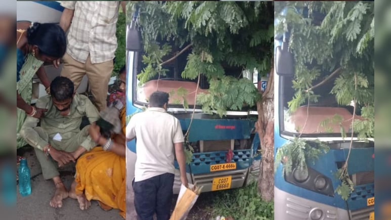 चलती बस में ड्राइवर हुआ बेहोश, कंडक्टर ने लगाई ब्रेक, फिर भी पेड़ से जा टकराई, 5 घायल 
