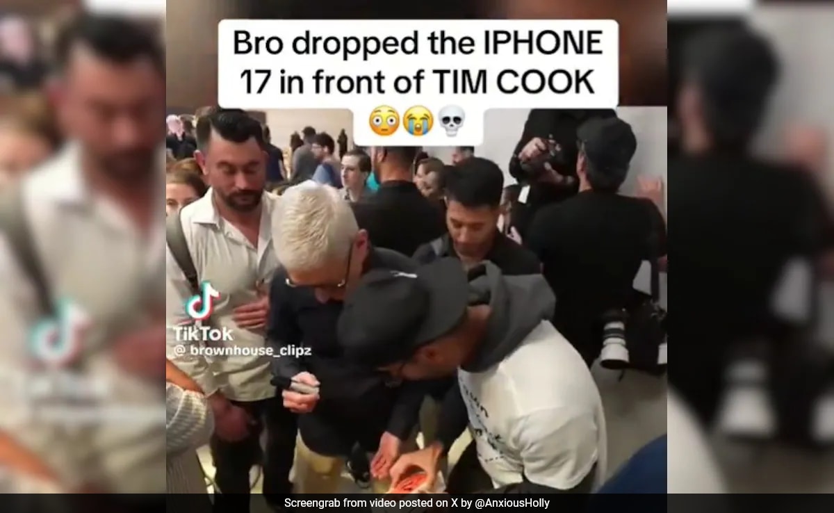 Man Drops Brand-New iPhone 17 Pro In Front Of Tim Cook. He Reacts