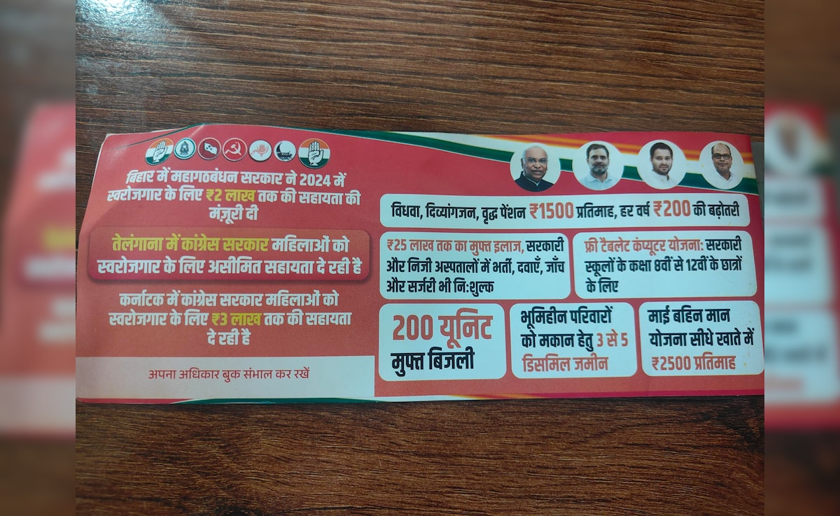 The booklet Congress is distributing among voters resembles a chequebook The booklet Congress is distributing among voters resembles a chequebook