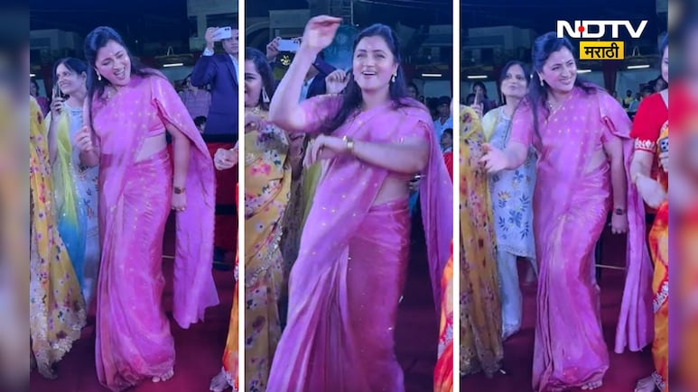 Navneet Rana: 'तुझे देख के दिल मेरा धडका', या गाण्यावर  नवनीत राणांचा डिस्को दांडीया, पाहा भन्नाट Video