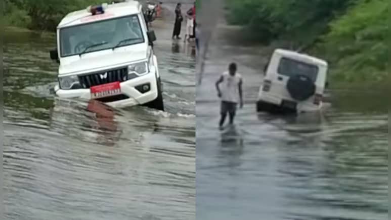 Rajasthan: पानी के बहाव में फंसी तहसीलदार की गाड़ी, सवार थे 6 अधिकारी; बड़ा हादसा टला