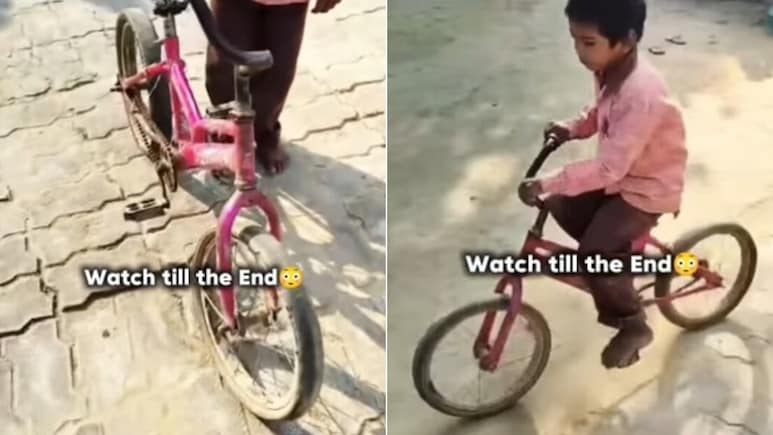 आधा हैंडल, बिना ब्रेक और सीट की साइकिल से स्कूल जाता है ये बच्चा, वायरल Video देख कांप उठेगा कलेजा