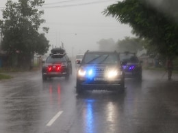 No Helicopter Travel Due To Rain In Manipur. PM Modi Took Car To Churachandpur No Helicopter Travel Due To Rain In Manipur. PM Modi Took Car To Churachandpur