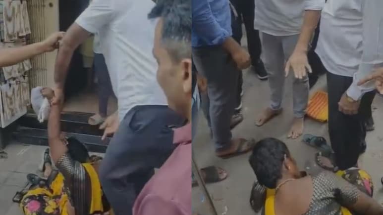 दुकानदार ने महिला को बीच सड़क पर बेरहमी से पीटा, वीडियो वायरल, दोनों गिरफ्तार