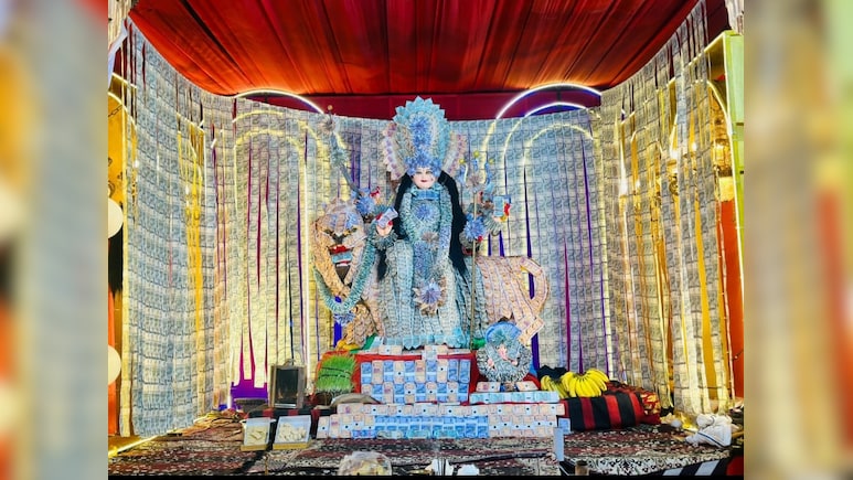 Udaipur's Goddess Baleshwari Mata Adorned With Over Rs 51 Lakh In Cash