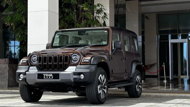 Thar crashes out of Delhi showroom, lands on road below