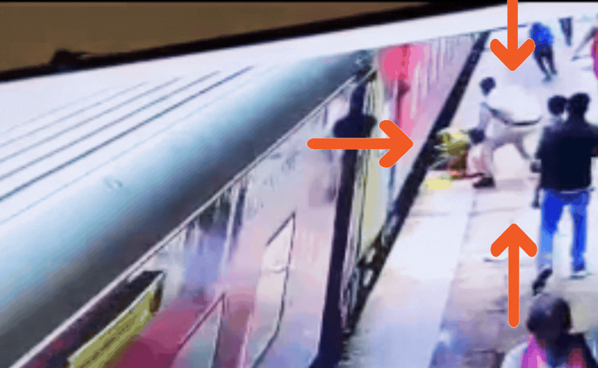 प्लेटफार्म पर गिरे पति-पत्नी, जान पर खेलकर RPF जवान ने बचाई जान, वायरल हो रहा हैरतअंगेज वीडियो