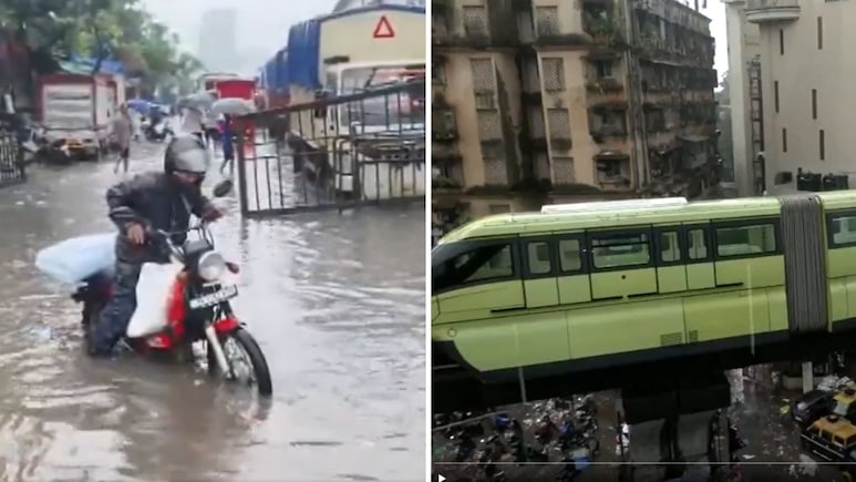 भारी बारिश से मुंबई फिर पानी-पानी, मोनोरेल अटकी, लोकल ट्रेन पर भी असर! पुणे में स्‍कूल बंद... पूरा अपडेट यहां