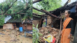 चक्रवाती तूफान का कहर: सतना में 5 मिनट में 60 कच्चे घर ढहे, कई घरों के टिन शेड उड़े; पेड़ भी उखड़े