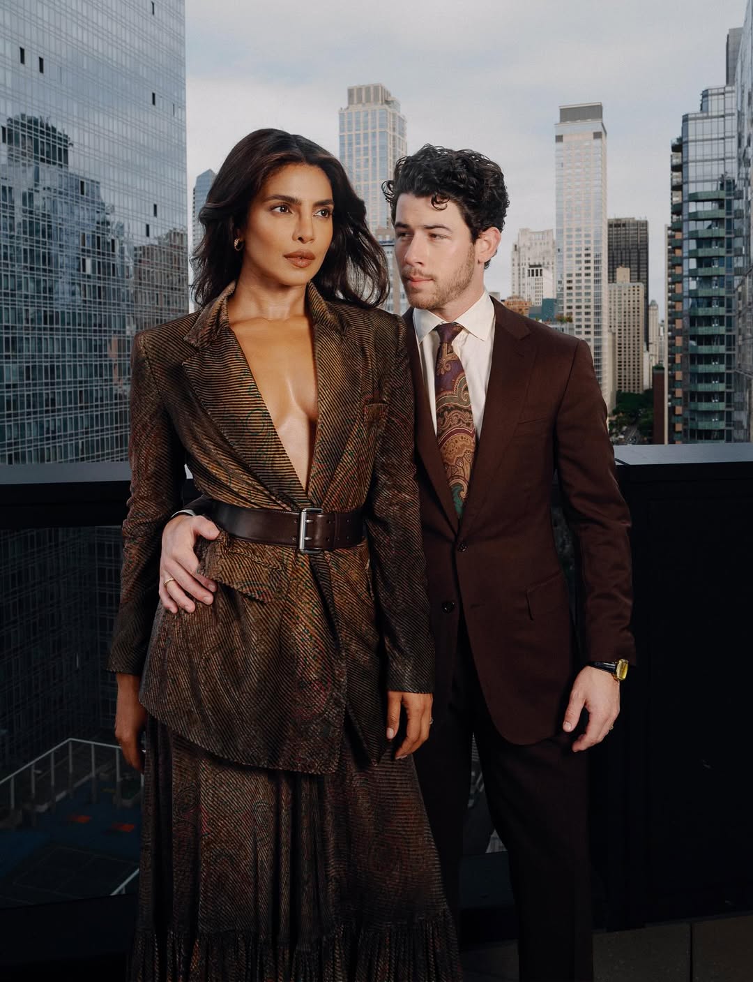 Priyanka Chopra And Nick Jonas Set Couple Style Goals In Matching Brown Outfits At Ralph Lauren Show