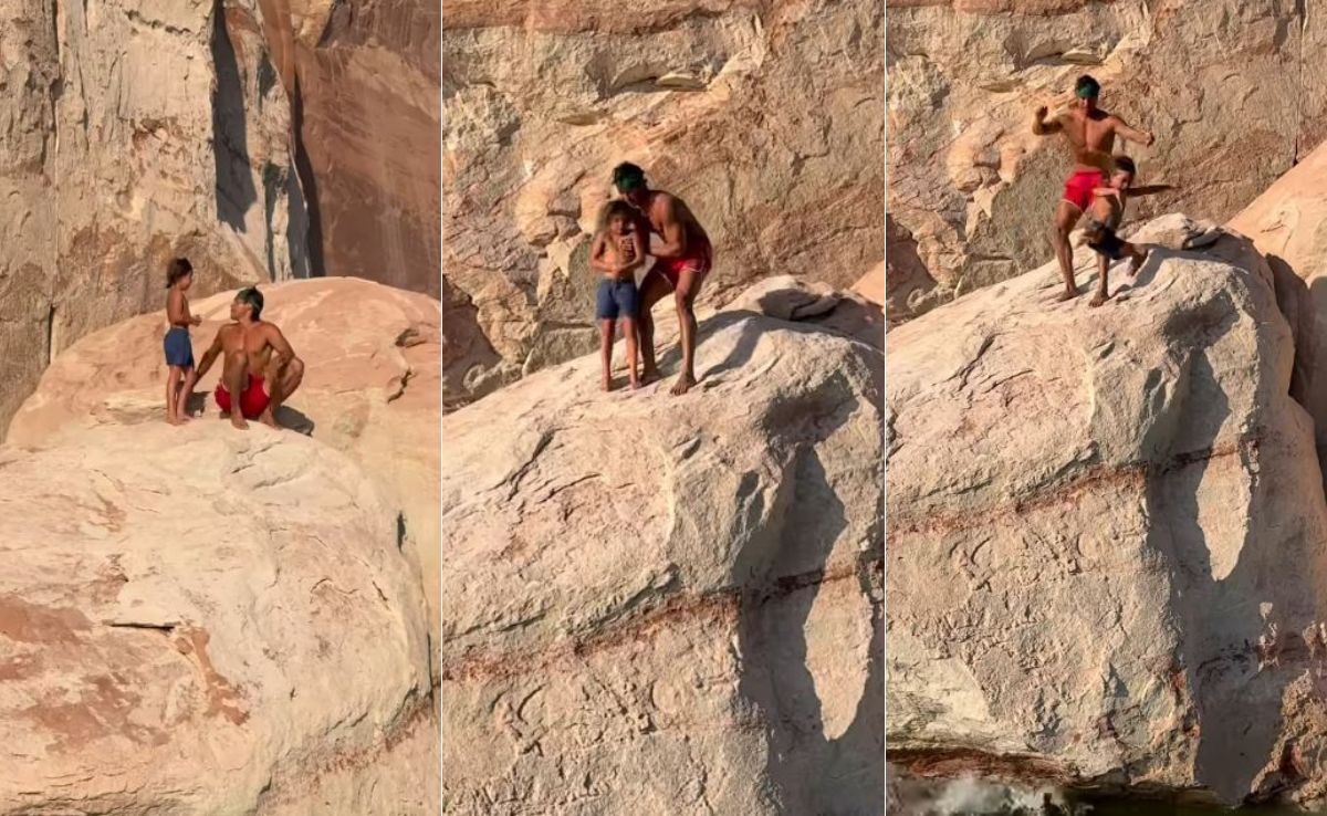 Influencer Who Threw 7-Year-Old Son Off Cliff Responds To Viral Video Backlash