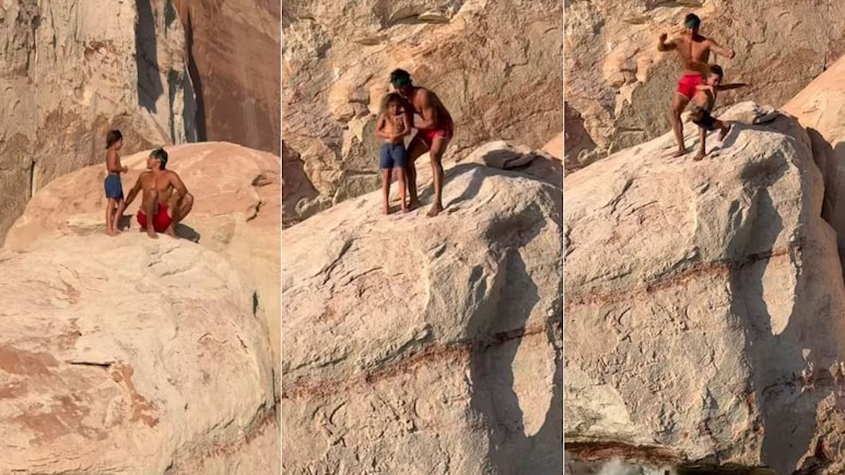 Influencer Who Threw 7-Year-Old Son Off Cliff Responds To Viral Video Backlash