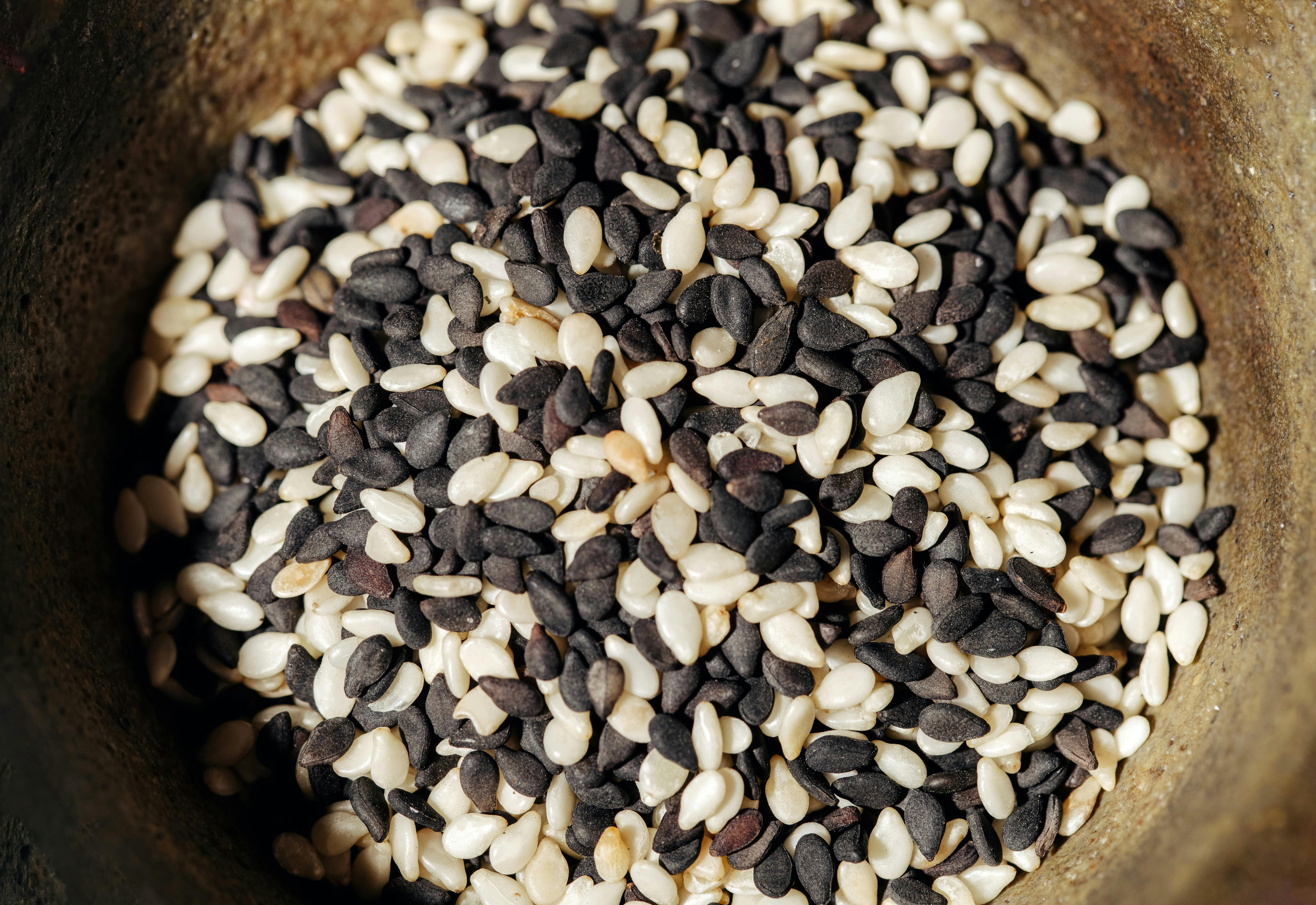 Sesame seeds contain significantly more iron and calcium
