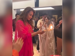 सलमान के घर बप्पा की धूम, गणपति पूजा में यूलिया वंतूर ने लूटी लाइमलाइट, गुलाबी सूट में जीता सबका दिल