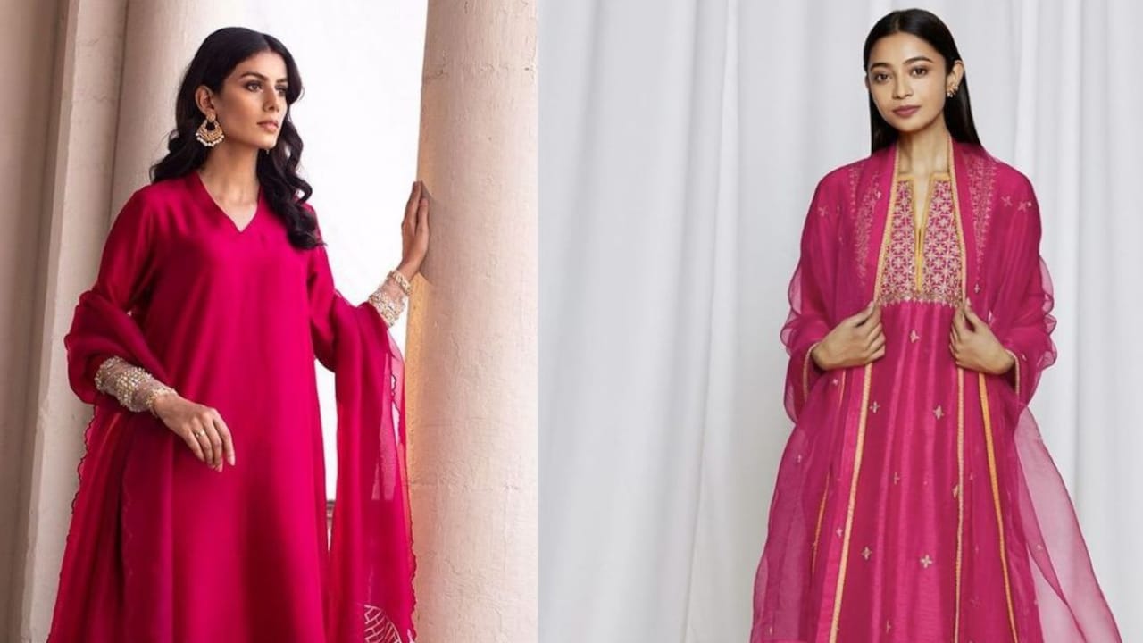 Celebrate the 9th Day of Navratri with Stylish Ethnic Pink Kurti Sets for Women