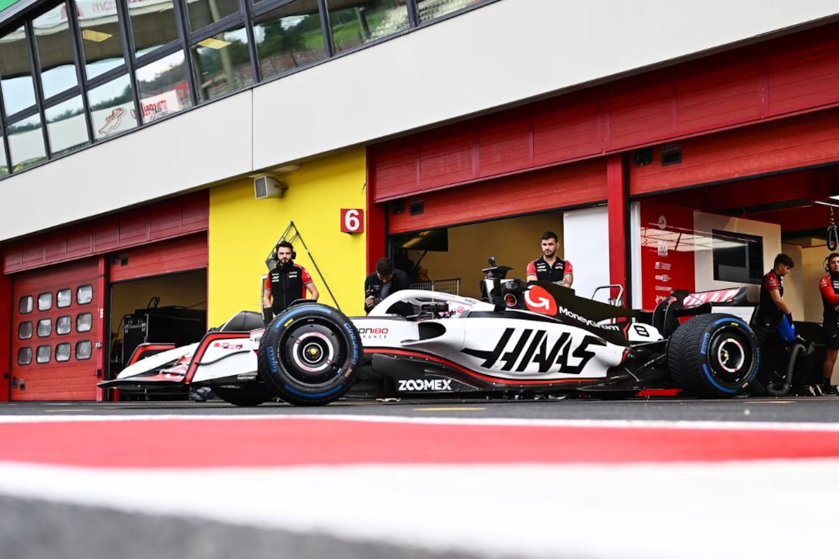 Romain Grosjean in the Haas F1 car Romain Grosjean in the Haas F1 car
