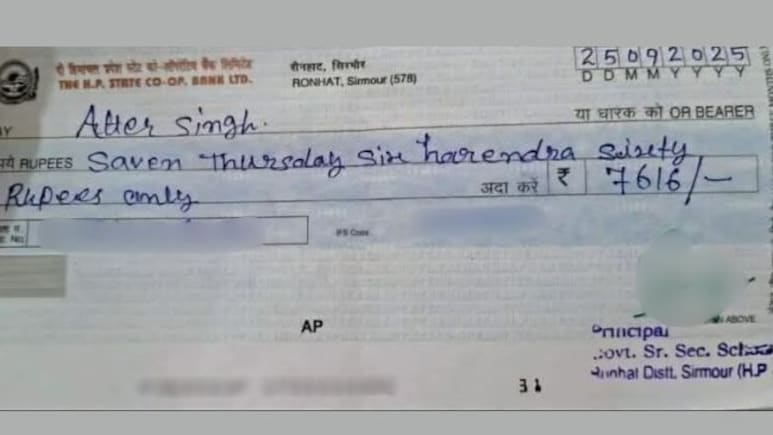 Himachal School Principal Writes 'Saven Harendra' On Cheque, It Gets Bounced