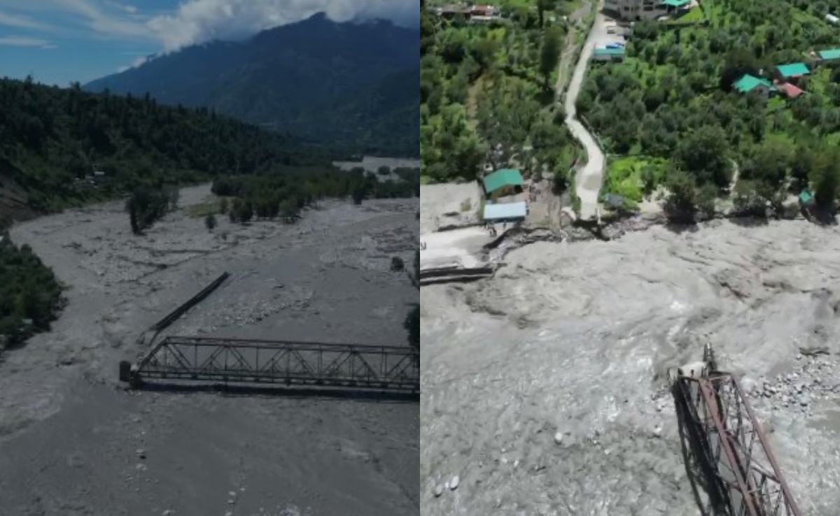 हवा में टंगा ब्रिज, सब्‍जी और फल मंडी वीरान... ड्रोन ने दिखाई मनाली में तबाही की तस्‍वीरें, देखें वीडियो
