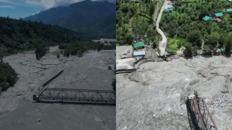 हवा में टंगा ब्रिज, सब्जी और फल मंडी वीरान... ड्रोन ने दिखाई मनाली में तबाही की तस्वीरें, देखें वीडियो हवा में टंगा ब्रिज, सब्जी और फल मंडी वीरान... ड्रोन ने दिखाई मनाली में तबाही की तस्वीरें, देखें वीडियो