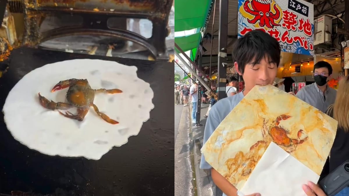 Watch: Crab Gets 'Flattened' Into Cracker At Japan Shop, Indians Call It 'Kekada Papad'