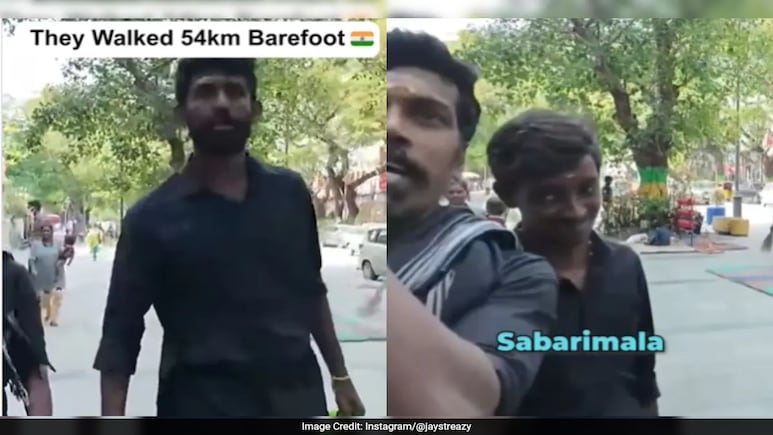 Watch: US Vlogger Stunned By Sabarimala Pilgrims' 54-Km Barefoot Trek Watch: US Vlogger Stunned By Sabarimala Pilgrims' 54-Km Barefoot Trek