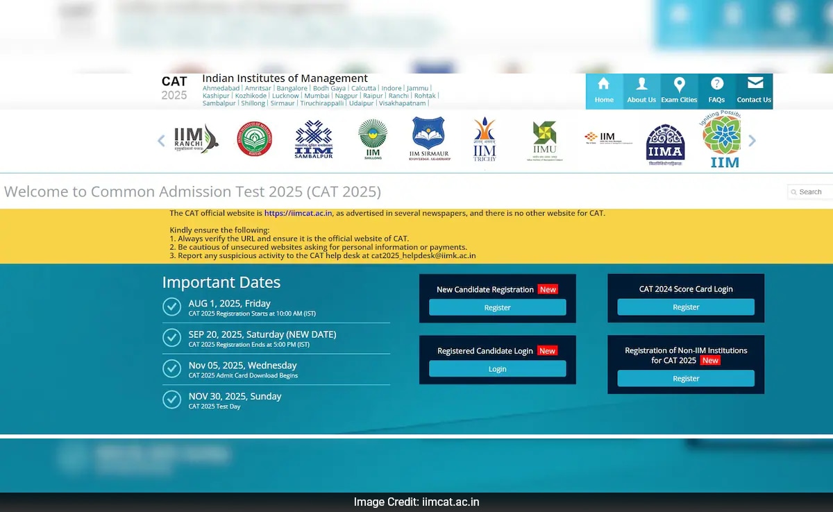 CAT 2025 Registration Date Extended, Check Important Dates, Top IIM ...