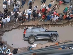 SUV Falls Into Pothole In Bihar, Owner Calls It &quot;Conspiracy To Defame Government&quot;