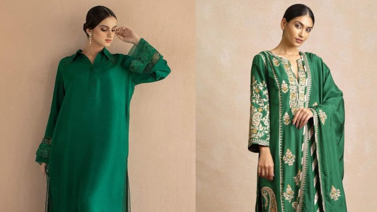 Celebrate Navratris 5th day with traditional green kurti sets during the Big Billion Days