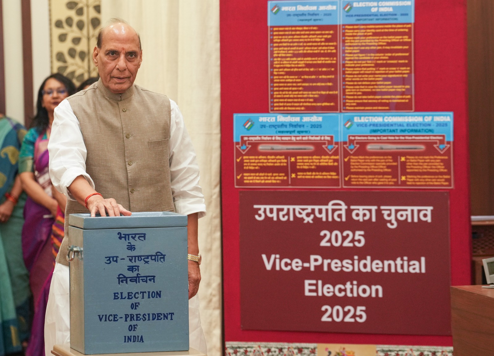 Vice President Election Live Updates: Rajnath Singh Casts His Vote For High-Stakes Vice Presidential Polls