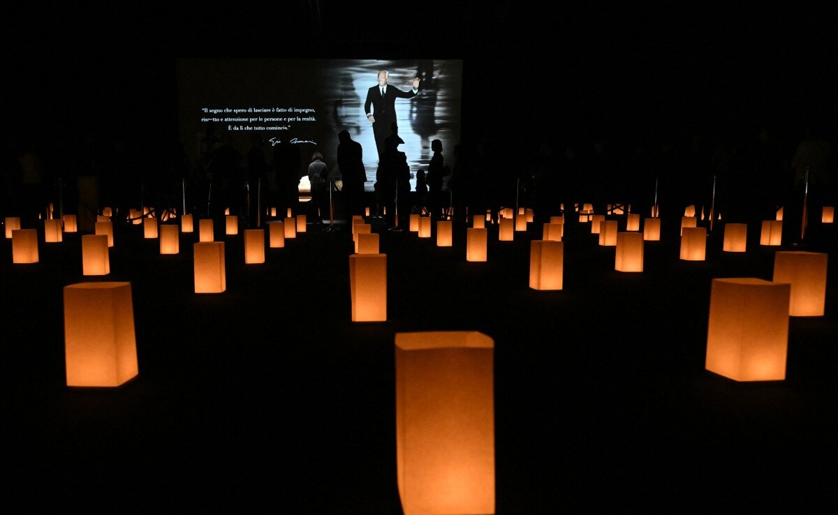 Armani Theater where the funeral took place. Photo: AFP Armani Theater where the funeral took place. Photo: AFP