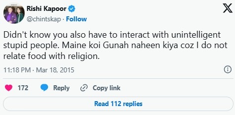 X/Rishi Kapoor X/Rishi Kapoor