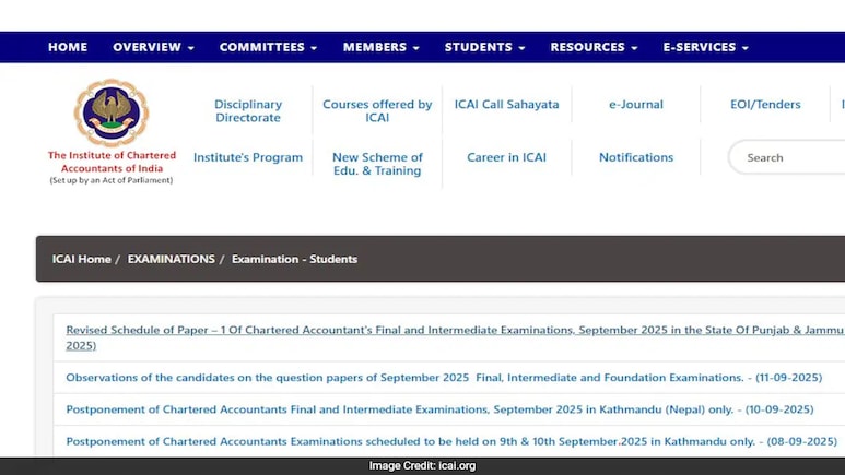 ICAI Revises CA Final, Intermediate Exam Dates For Punjab And Jammu Candidates ICAI Revises CA Final, Intermediate Exam Dates For Punjab And Jammu Candidates