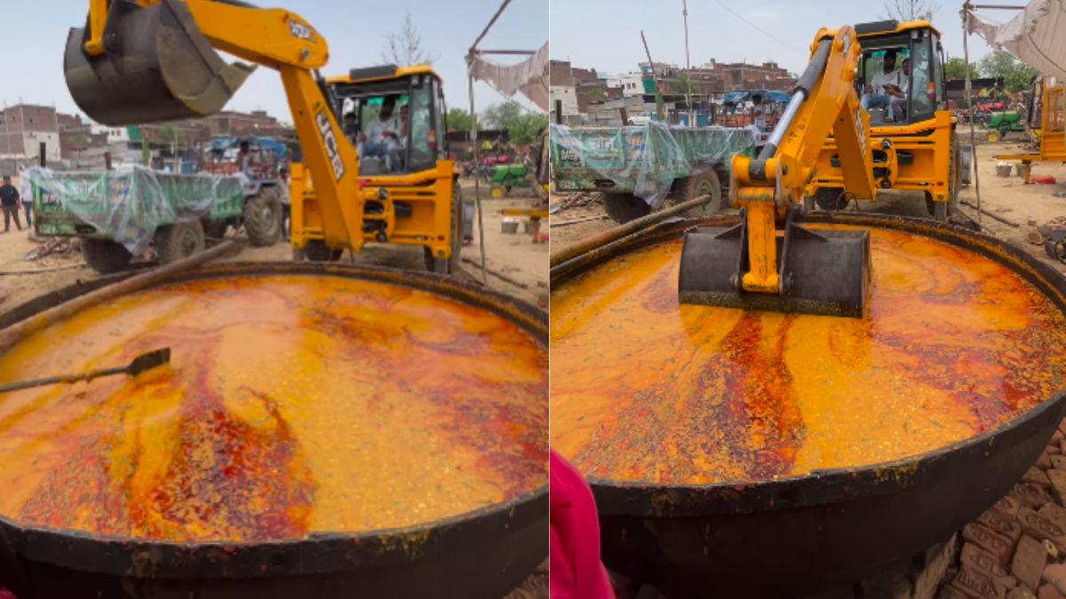 Watch: Video Of Using A JCB For Cooking Dal Makhani Gets Viral