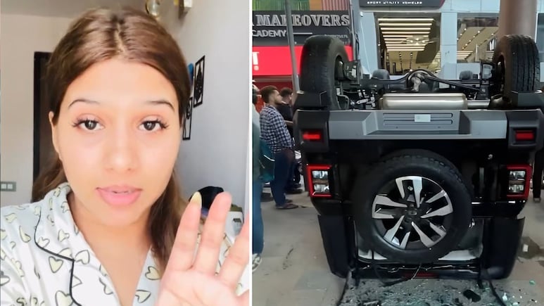 "Car Was...": Woman Who Flew Thar Out Of Delhi Showroom's 1st Floor