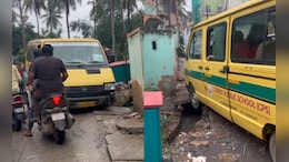 Video: Bengaluru School Van Stuck In Open Drain As Civic Mess Continues