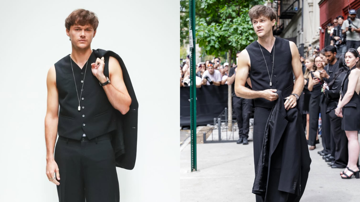<i>The Summer I Turned Pretty</i> Star Christopher Briney Masters The Art Of All Black At Calvin Klein NYFW Show