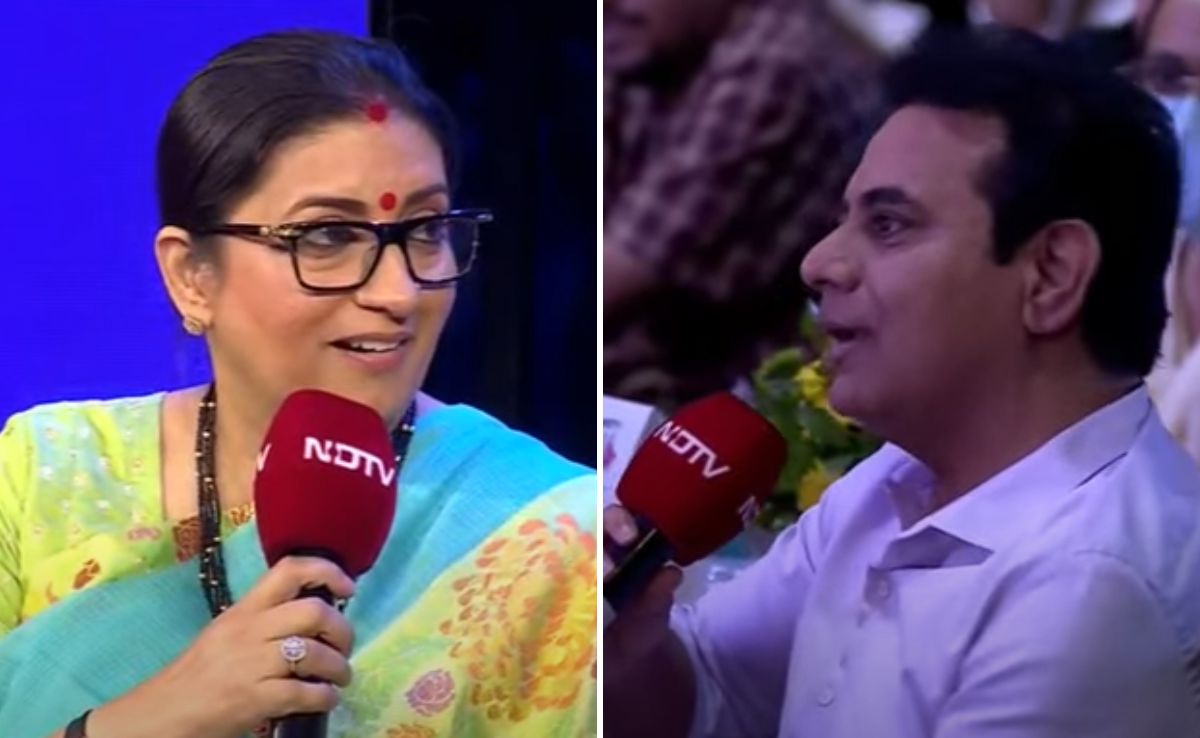 "Woh Haath Jod Ke Baithe Hai": Smriti Irani, KTR's Banter At NDTV's Yuva