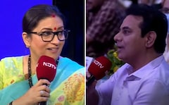<i>"Woh Haath Jod Ke Baithe Hai"</i>: Smriti Irani, KTR's Banter At NDTV's Yuva