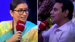 <i>"Woh Haath Jod Ke Baithe Hai"</i>: Smriti Irani, KTR's Banter At NDTV's Yuva