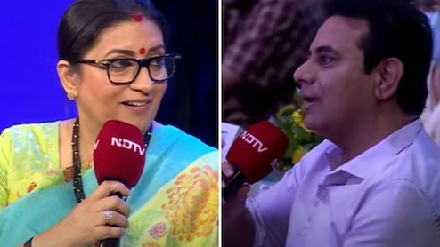 "Woh Haath Jod Ke Baithe Hai": Smriti Irani, KTR's Banter At NDTV's Yuva
