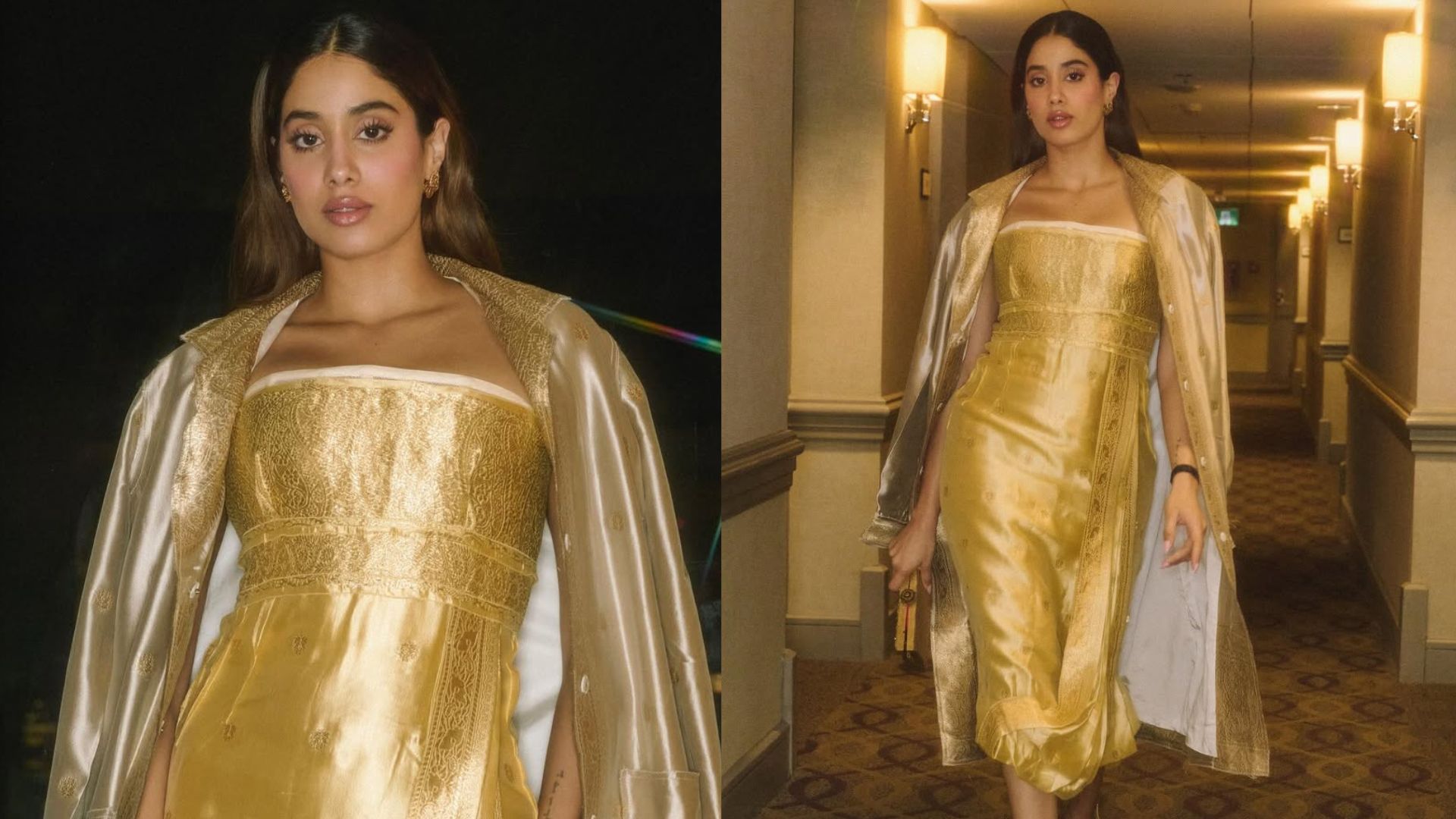 Janhvi Kapoor Takes India To Toronto In A Desi Prada 'Sari' With Kolhapuri Chappals