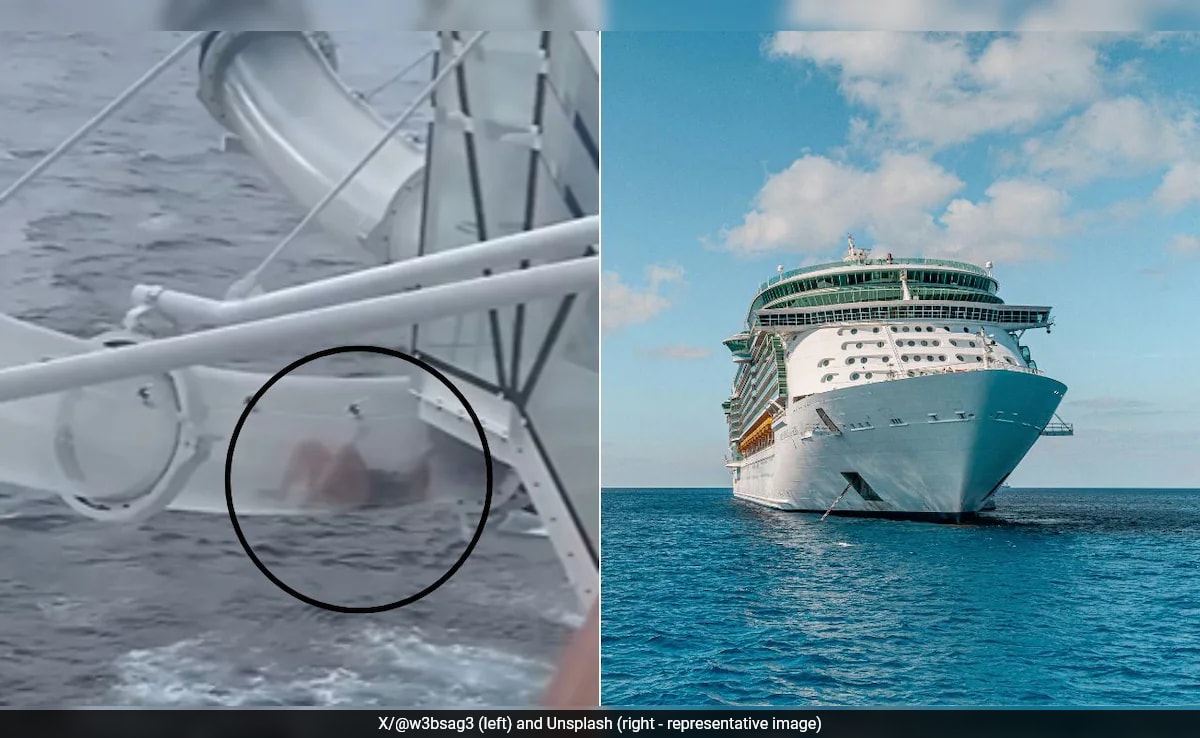 Cruise Passenger Gets Stuck in Waterslide: Viral Video