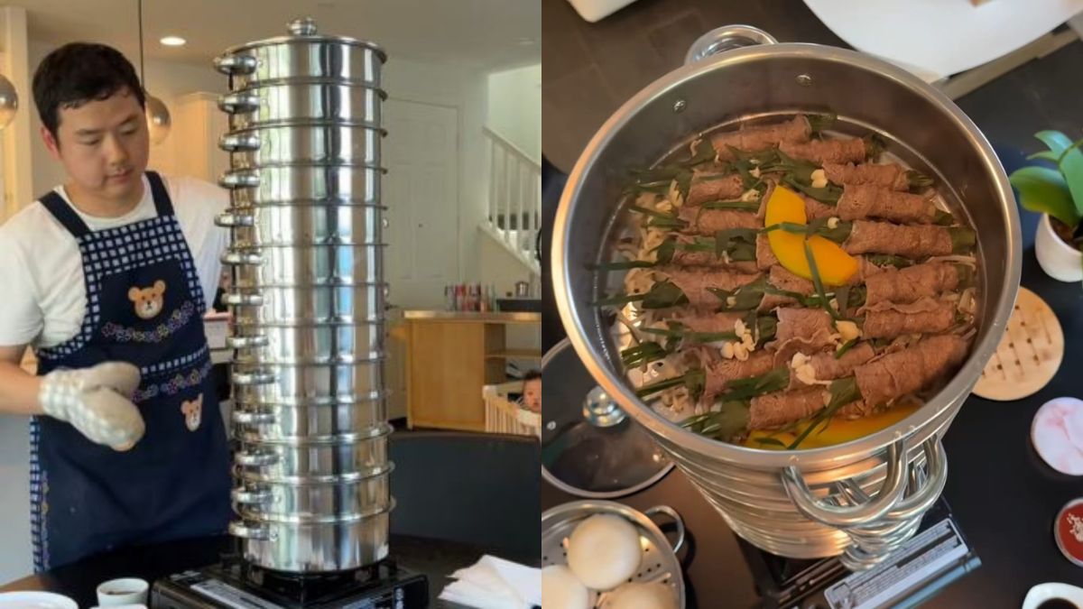 Viral: Husband Makes 13-Layer Steamed Seafood Tower For Wife, Internet Applauds