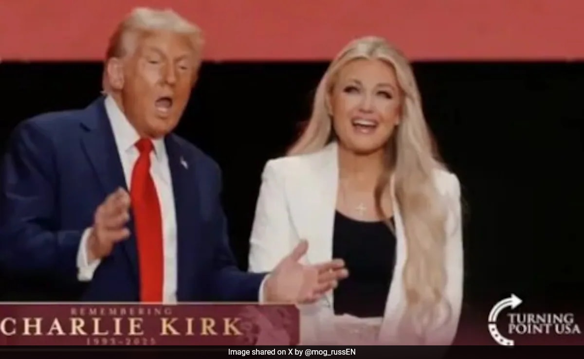 Video: Trump, Standing Next To Charlie Kirk's Widow, 'Dances' At Memorial
