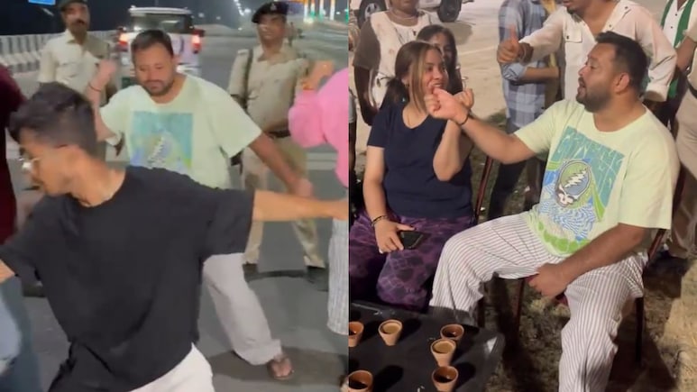 Video: Tejashwi Yadav Dances, Makes Reels With Young Artists In Patna Video: Tejashwi Yadav Dances, Makes Reels With Young Artists In Patna