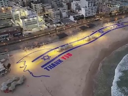 Video: Tel Aviv Beach's Giant "Thank You" Sign For Trump Ahead Of His Israel Visit Video: Tel Aviv Beach's Giant "Thank You" Sign For Trump Ahead Of His Israel Visit