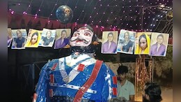 रावण की जगह सोनम और अन्य महिलाओं की फोटो लगाकर किया पुतला दहन, हाईकोर्ट ने लगाई थी रोक&nbsp;